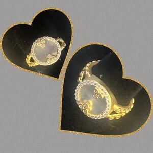 NWT - FREIDA ROTHMAN GOLD PLATED MOTHER OF PEARL RING Size 8